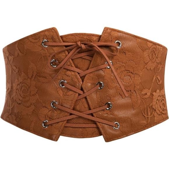 Accessories - WOMEN'S Elastic Stretch Corset Waist Cincher Belt Coffee